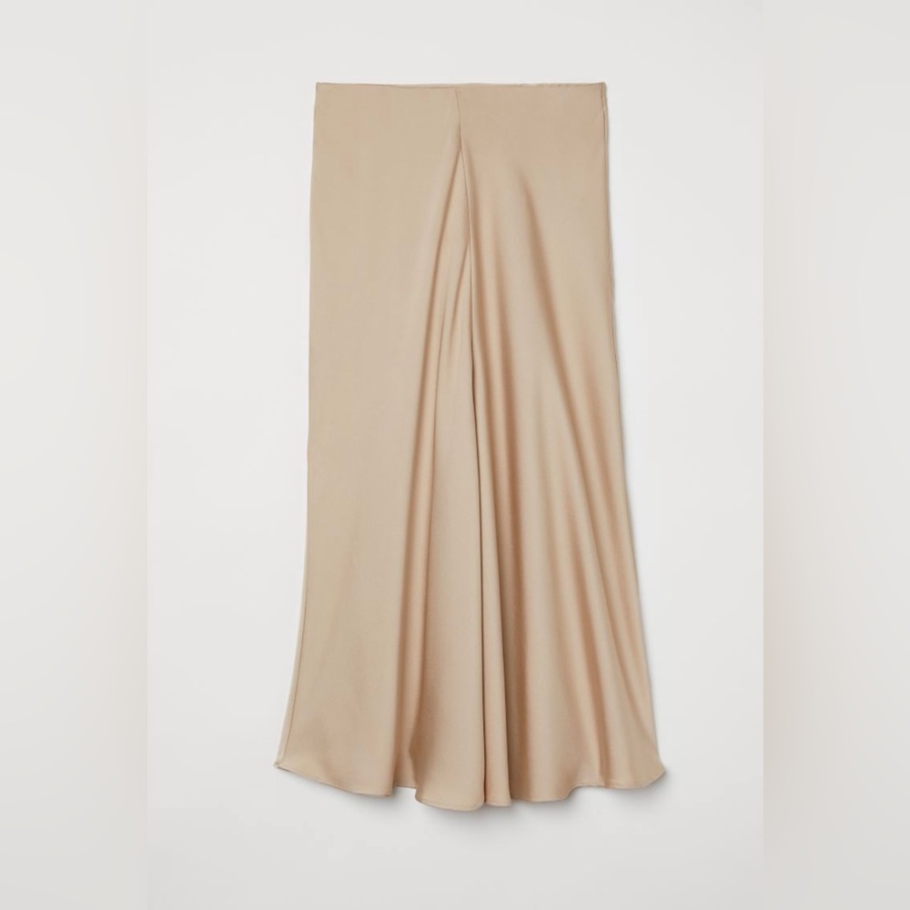 H&M Satin Draped Skirt w/Front Slit